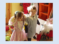 Lorette and Tom dressing up - sometimes we just try out different dressing up outfits!